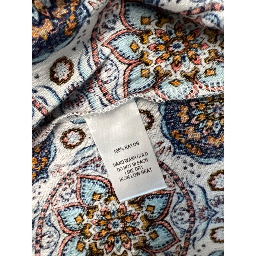 NEW LULUS PERFECT GETAWAY BLUE ORANGE MEDALLION PRINT SHIFT DRESS FLOWY BOHO SM - Picture 10 of 10